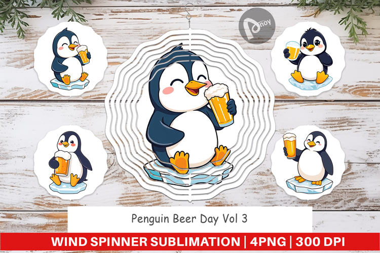Wind Spinner Penguin Beer Day