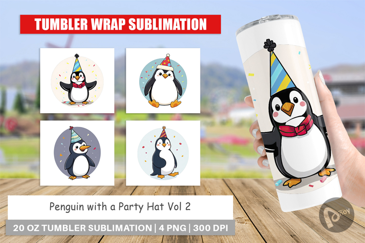 Tumbler Penguin with a Party Hat