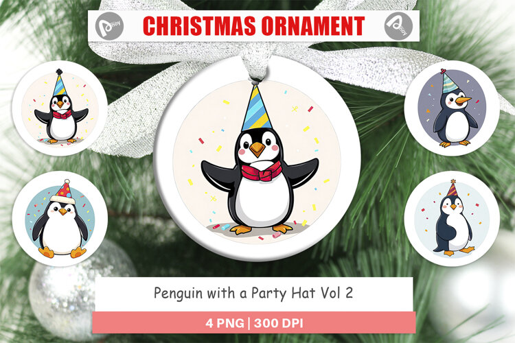 Ornament Penguin with a Party Hat example image 1