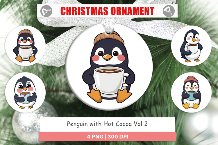 Ornament Penguin with Hot Cocoa