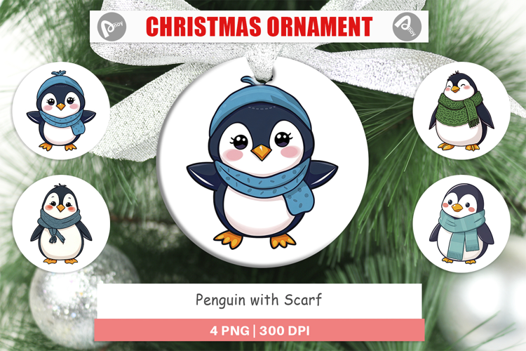 Ornament Penguin with Scarf