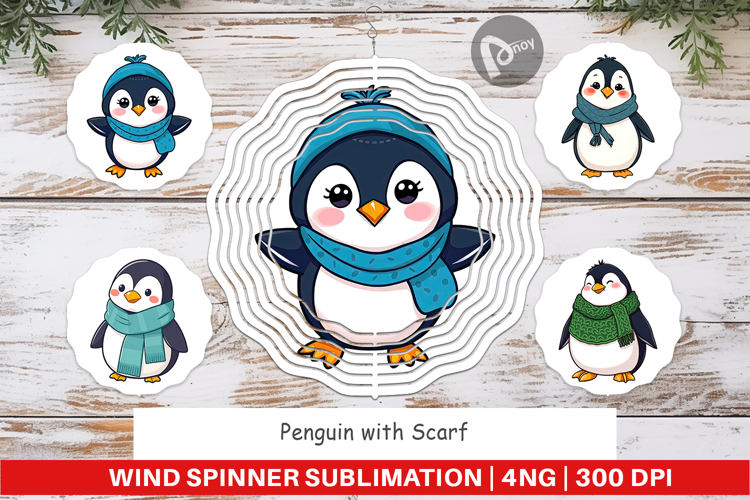Wind Spinner Penguin with Scarf