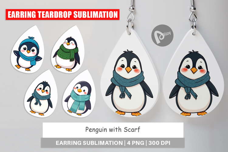 Earring Penguin with Scarf