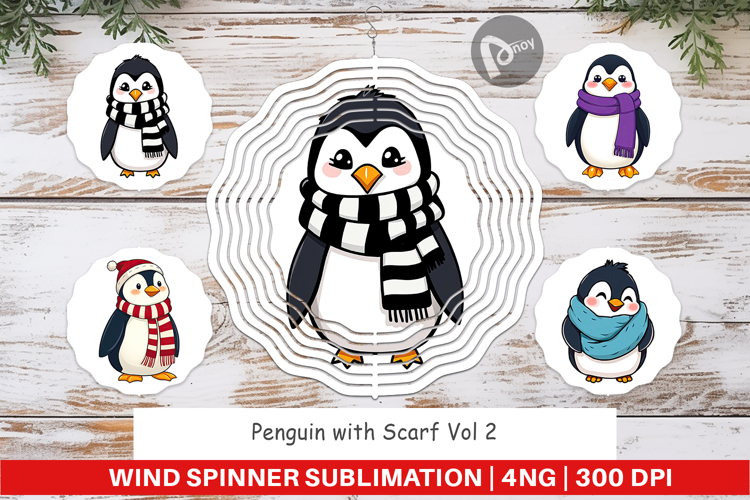 Wind Spinner Penguin with Scarf