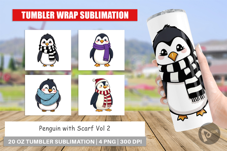 Tumbler Penguin with Scarf