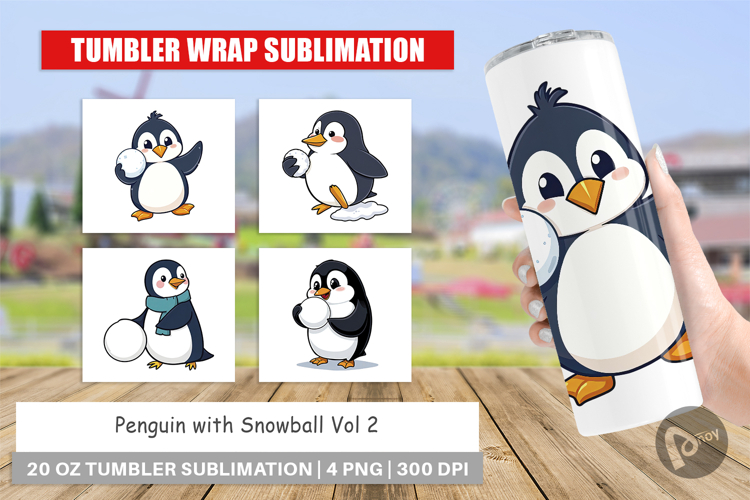 Tumbler Penguin with Snowball