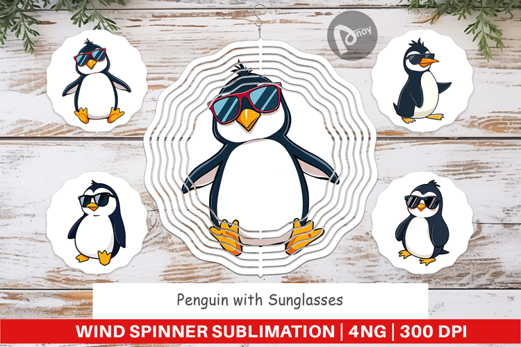 Wind Spinner Penguin with Sunglasses