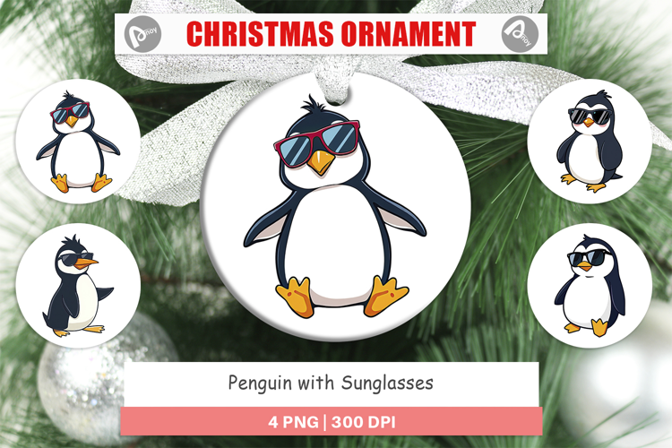 Ornament Penguin with Sunglasses