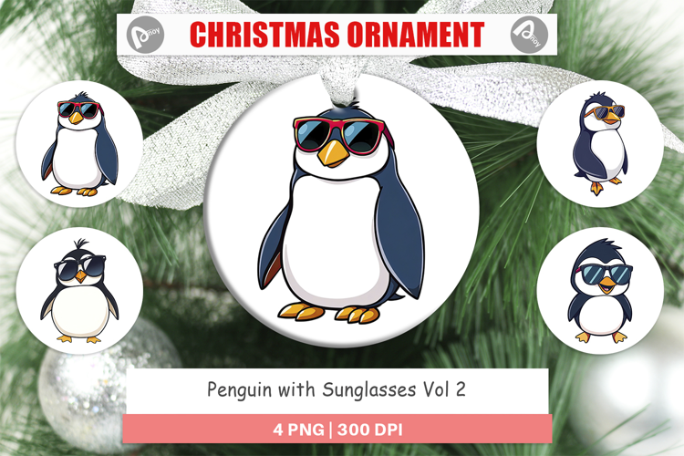 Ornament Penguin with Sunglasses