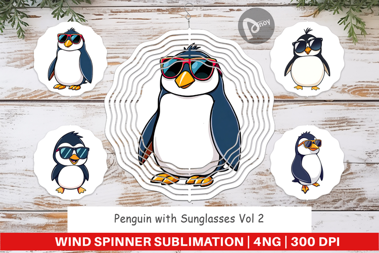 Wind Spinner Penguin with Sunglasses