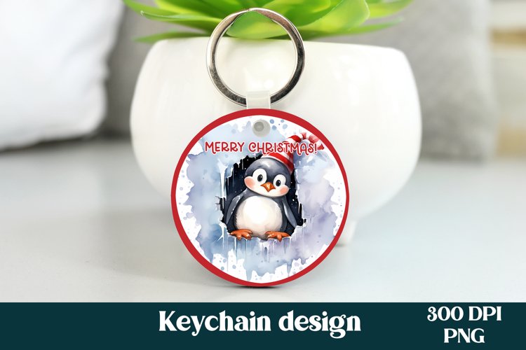 Christmas round keychain PNG design sublimation