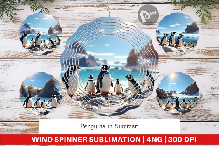 Wind Spinner Penguins Summer
