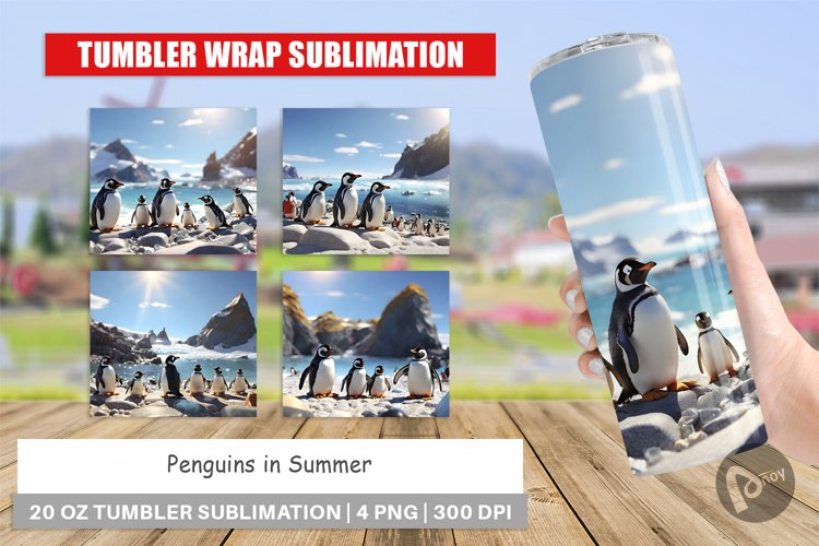Tumbler Sublimation Wra Penguins Summerp