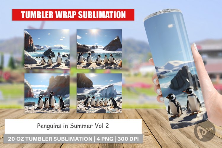 Tumbler Sublimation Wra Penguins Summerp
