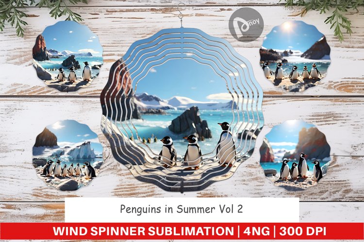 Wind Spinner Penguins Summer