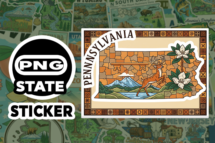 Pennsylvania Sticker PNG SVG | State Outline Decal File