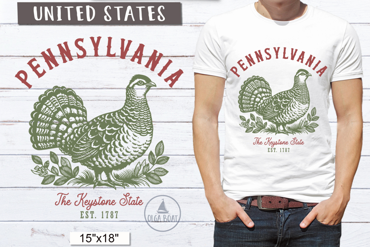 Pennsylvania PNG | Vintage United States Sublimation