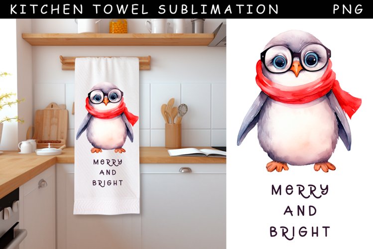 Penquin Kitchen Towel | Christmas Towel Sublimatio