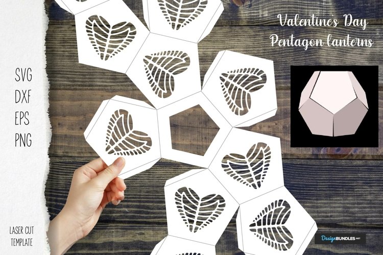 Pentagon Valentines Day lanterns paper cut skeleton edges