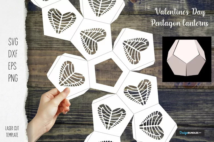 Pentagon Valentine's Day lanterns paper cut skeleton edges