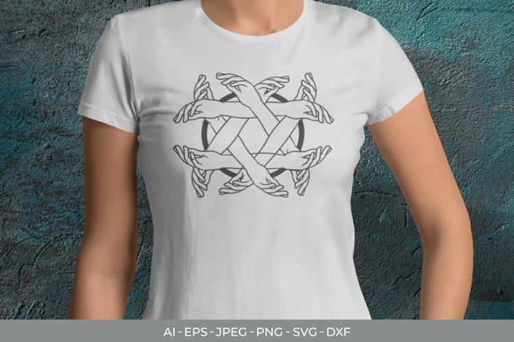 Pentagram Hand for T-Shirt Design SVG