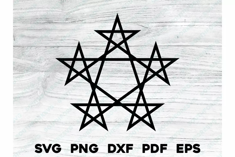 Pentagram Laced Pattern Symbol Outline SVG PNG DXF EPS PDF