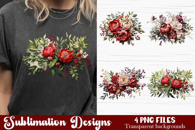 Watercolor Pink Peonies Flowers Clipart