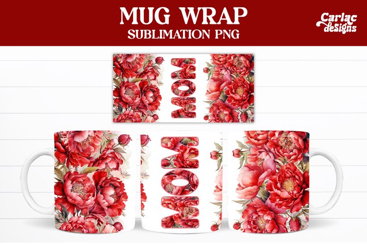  peonies mug wrap