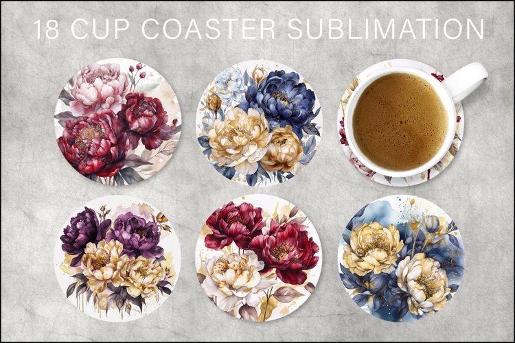 Peonies Round Coaster Bundle