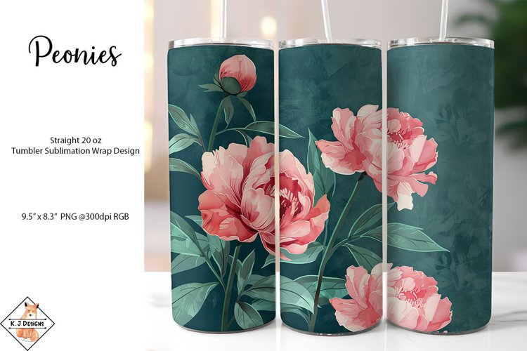 Peonies Tumbler | Sublimation wrap