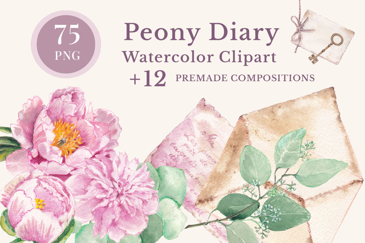 Peonies Watercolor Journal Kit