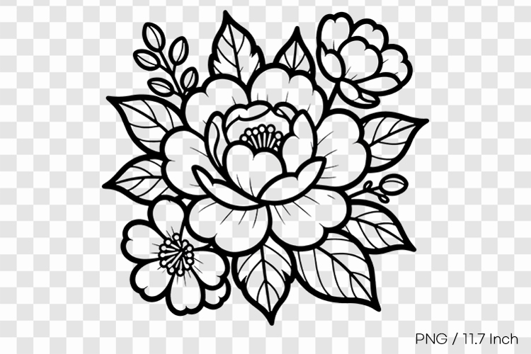 Flower Drawing Png Image 15