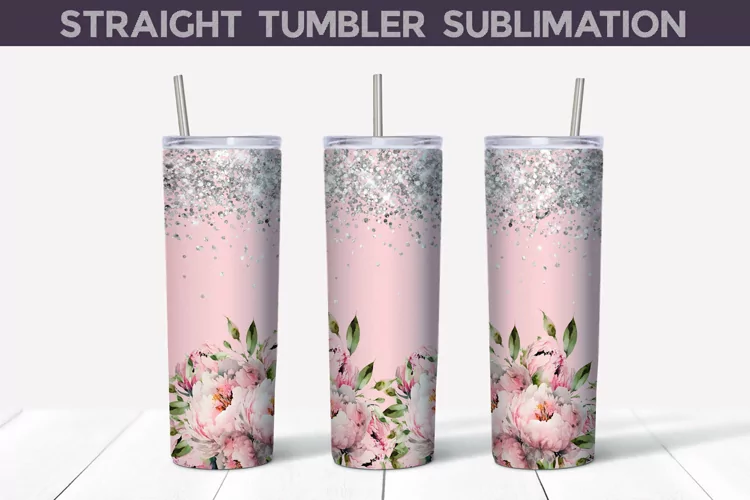 Peony Glitter Tumbler Wrap | Mothers Day Tumbler