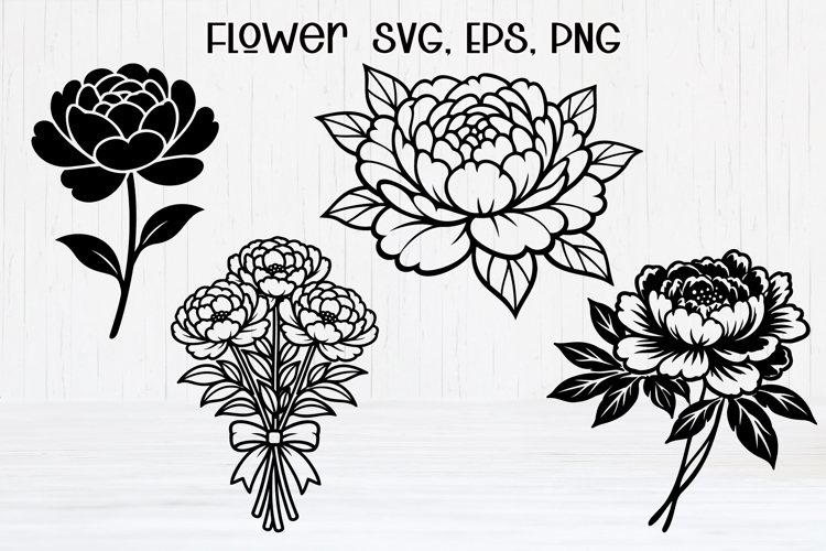 Peony flower SVG design | Floral SVG