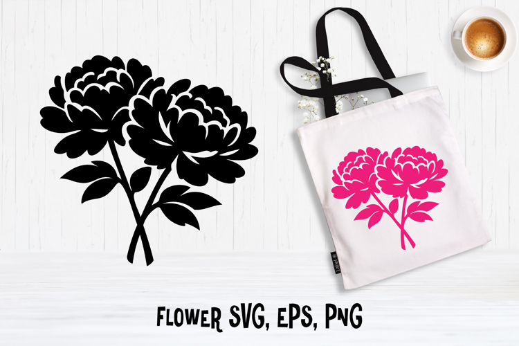Peony flower SVG design | Floral SVG