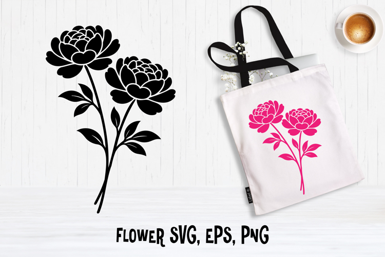 Peony flower SVG design | Floral SVG