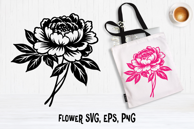 Peony flower SVG design | Floral SVG