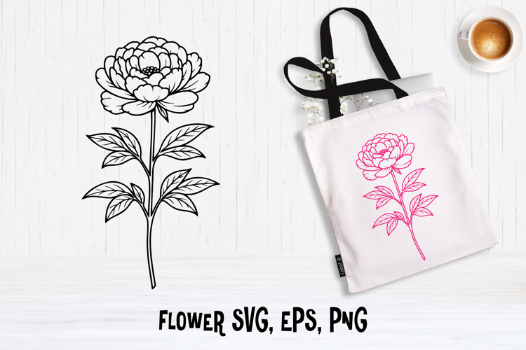 Peony flower SVG design | Floral SVG