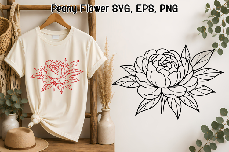 Peony Flower SVG Design | Summer Flower SVG