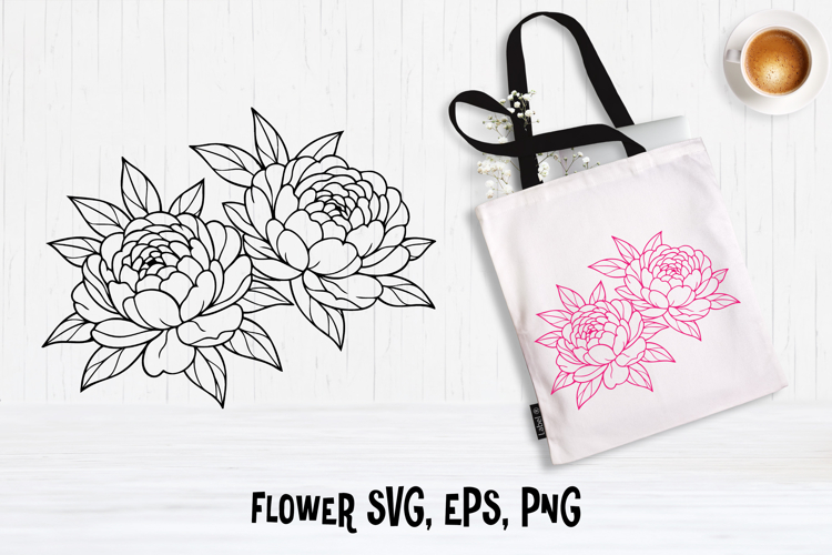 Peony flower SVG design | Floral SVG