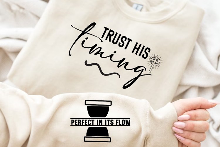 Trust His Timing Sleeve SVG, God SVG Design example image 1