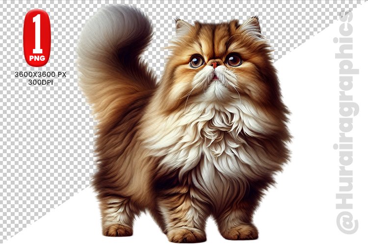 Persian Cat Clipart - PNG File