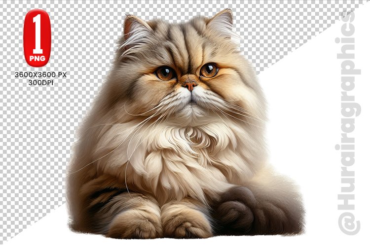 Persian Cat Clipart - PNG File