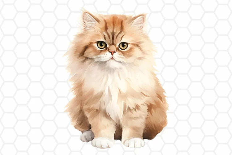 Persian Cat Watercolor Clipart, Cat Clipart PNG