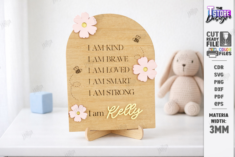 Daily Affirmations for Kids Laser Cut | Motivational SVG