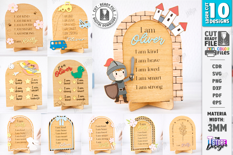 Personalized Daily Affirmations for Kids Laser Cut Bundle