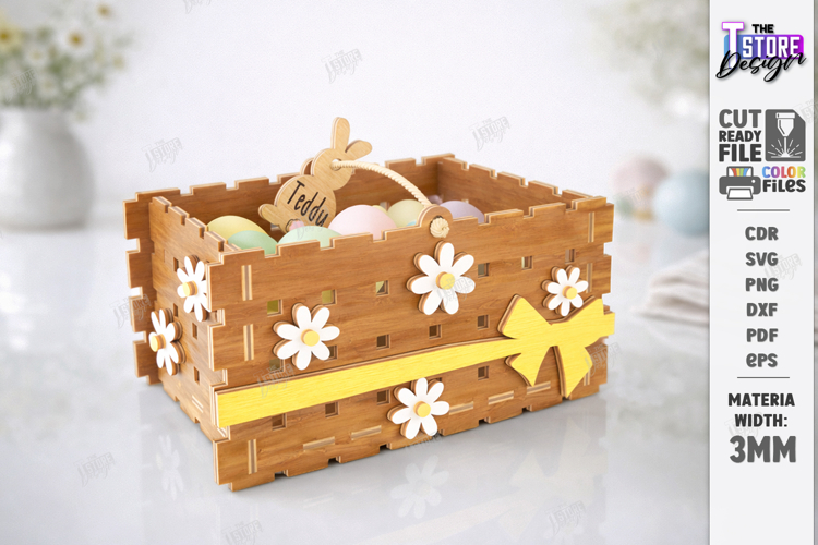 Personalised Easter Egg Bunny Basket Laser Cut | Treat Boxes