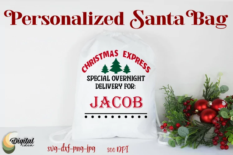 Personalized Santa Bag SVG. Personalized SVG. Delivery From