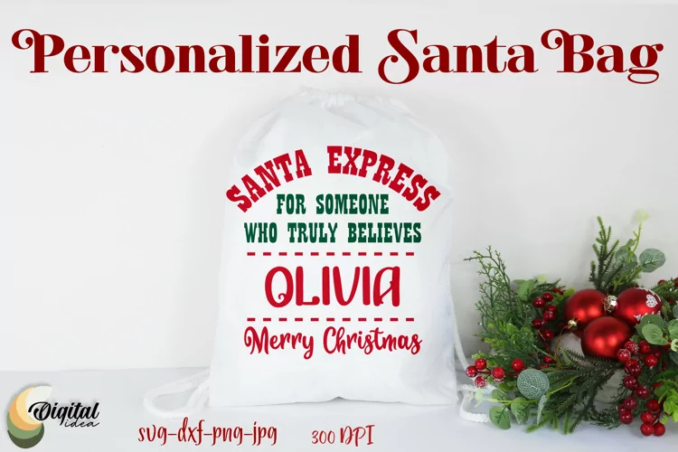 Santa Bag. Personalized Santa Bag SVG. Personalized Delivery