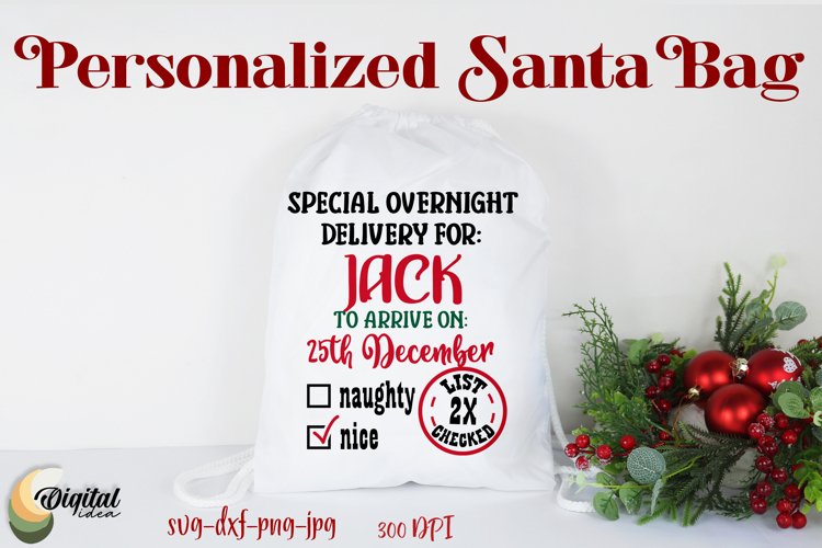 Personalized Santa Bag SVG. Personalized SVG. Santa Express example image 1